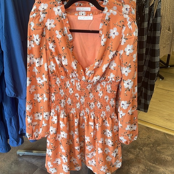 Floral Ruffle Detail Smocked Waist Dress - Picture 2 of 3